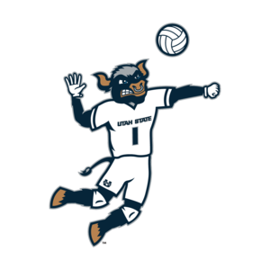 Big Blue Volleyball Sticker 3 In